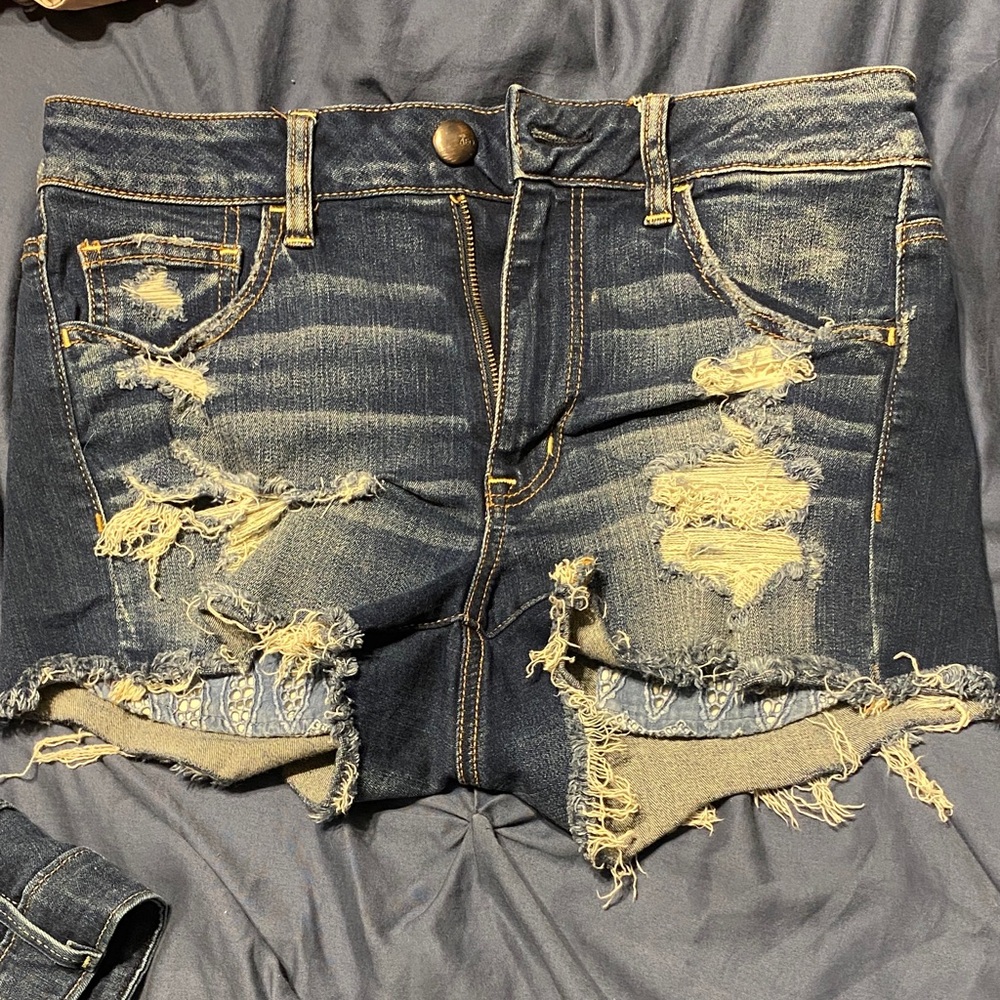America Eagle Distressed Denim Shorts